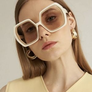 Colorblock Polygonal Frame Sunglasses